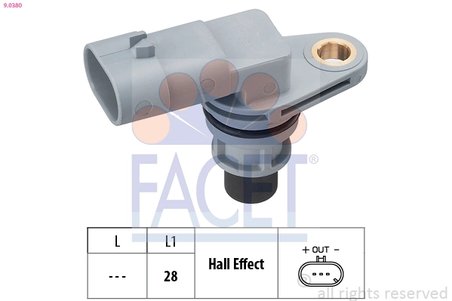 SENZOR IMPULSURI ARBORE COTIT FACET 9.0380 - Compatibil cu ALFA ROMEO, CHEVROLET, CHRYSLER, CITROEN, FIAT, FORD, LANCIA, OPEL, P