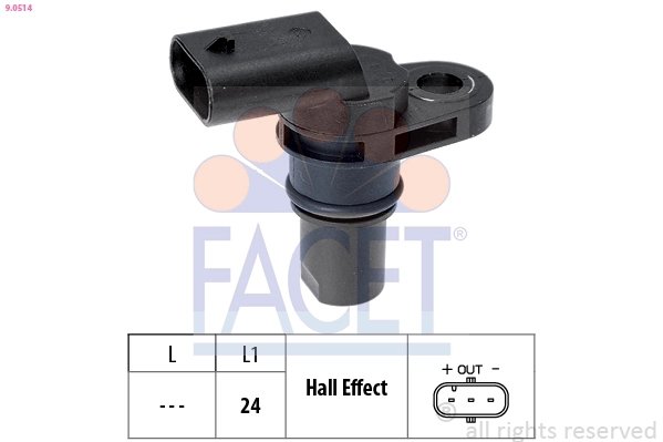 SENZOR IMPULSURI ARBORE COTIT FACET 9.0514 - Compatibil cu AUDI, PORSCHE, SEAT, SKODA, VW