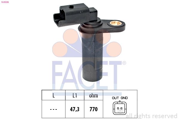 SENZOR IMPULSURI ARBORE COTIT FACET 9.0538 - Compatibil cu DACIA, NISSAN, RENAULT