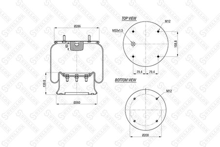 BURDUF SUSPENSIE PNEUMATICA STELLOX 90-08101-SX - Compatibil cu VOLVO