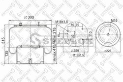 BURDUF SUSPENSIE PNEUMATICA STELLOX 90-08361-SX - Compatibil cu DAF