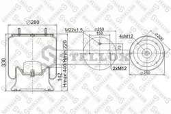 BURDUF SUSPENSIE PNEUMATICA STELLOX 90-40041-SX - Piesa auto compatibila cu mai multe marci