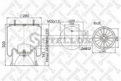 Burduf suspensie pneumatica Stellox 90-40042-SX