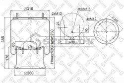 Burduf suspensie pneumatica Stellox 90-40231-SX