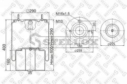 Burduf suspensie pneumatica Stellox 90-47181-SX