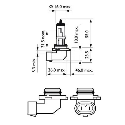 Bec, far faza lunga PHILIPS 9006PRB1