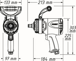 Masina de insurubat cu percutie (aer comprimat) HAZET 9013TT