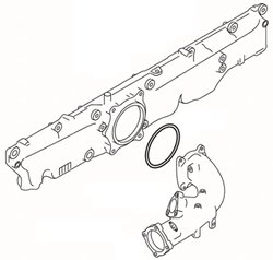GARNITURA CARCASA GALERIE ADMISIE ELRING 906.740 - Compatibil cu DEUTZ-FAHR, FREIGHTLINER, FUSO (MITSUBISHI), MERCEDES-BENZ, SET