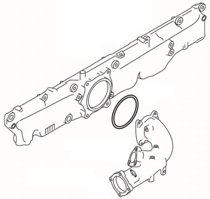 GARNITURA CARCASA GALERIE ADMISIE ELRING 906.740 - Compatibil cu DEUTZ-FAHR, FREIGHTLINER, FUSO (MITSUBISHI), MERCEDES-BENZ, SET