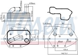 RADIATOR ULEI / TERMOFLOT NISSENS 90808 - Compatibil cu CITROEN, FIAT, FORD, JAGUAR, LANCIA, LAND ROVER, MITSUBISHI, PEUGEOT