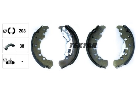 SET SABOTI FRANA TEXTAR 91065300 - Compatibil cu CHRYSLER, CITROEN, FIAT, LANCIA, OPEL, PEUGEOT, VAUXHALL