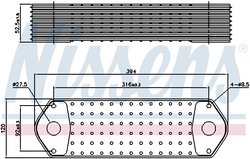 RADIATOR ULEI / TERMOFLOT NISSENS 91112 - Compatibil cu SCANIA