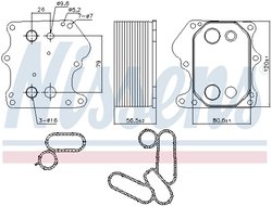 RADIATOR ULEI / TERMOFLOT NISSENS 91128 - Compatibil cu CITROEN, FIAT, FORD, PEUGEOT