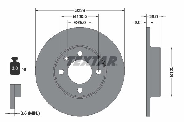 Disc frana Textar 92009303