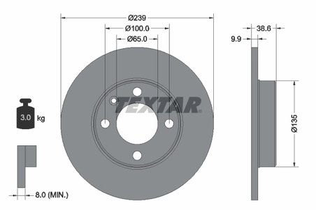 Disc frana Textar 92009303