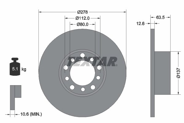 DISC FRANA TEXTAR 92009500 - Compatibil cu MERCEDES-BENZ