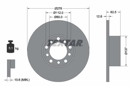 DISC FRANA TEXTAR 92009500 - Compatibil cu MERCEDES-BENZ