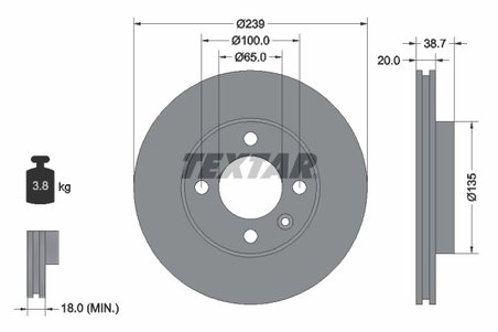 Disc frana Textar 92012103