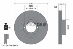 DISC FRANA TEXTAR 92017203 - Compatibil cu INOKOM, OPEL, RENAULT, VAUXHALL
