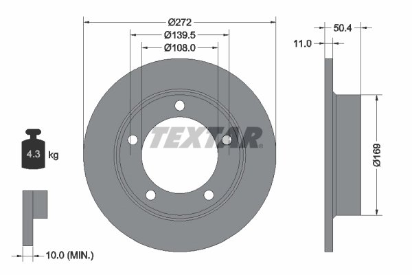 DISC FRANA TEXTAR 92019900 - Compatibil cu CHEVROLET, LADA
