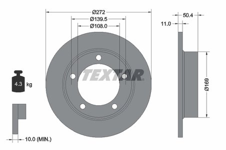 DISC FRANA TEXTAR 92019900 - Compatibil cu CHEVROLET, LADA