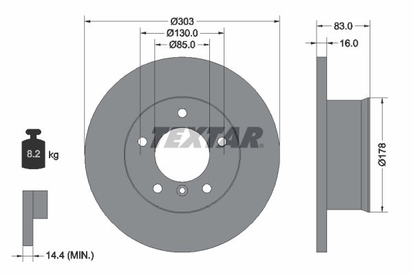 DISC FRANA TEXTAR 92020300 - Compatibil cu MERCEDES-BENZ, PUCH