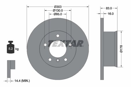 DISC FRANA TEXTAR 92020300 - Compatibil cu MERCEDES-BENZ, PUCH