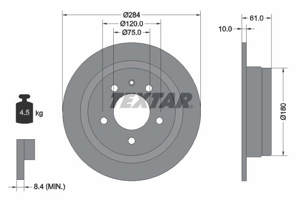 DISC FRANA TEXTAR 92022400 - Compatibil cu ALPINA, BMW