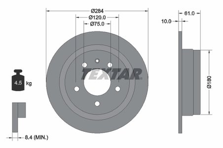DISC FRANA TEXTAR 92022400 - Compatibil cu ALPINA, BMW