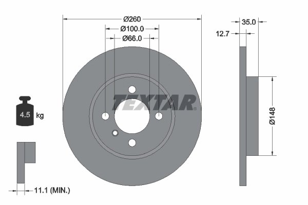 Disc frana Textar 92026400