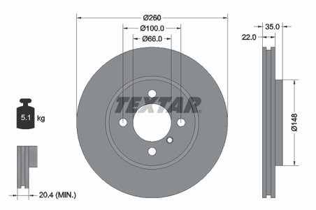 DISC FRANA TEXTAR 92026503 - Compatibil cu BMW