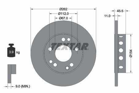 Disc frana Textar 92027403