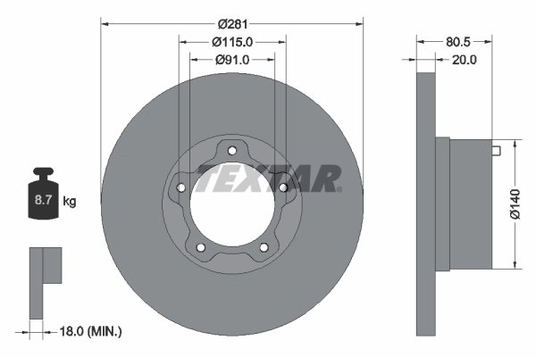 DISC FRANA TEXTAR 92031500 - Compatibil cu VW