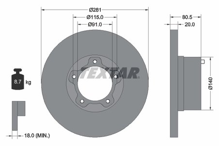 DISC FRANA TEXTAR 92031500 - Compatibil cu VW
