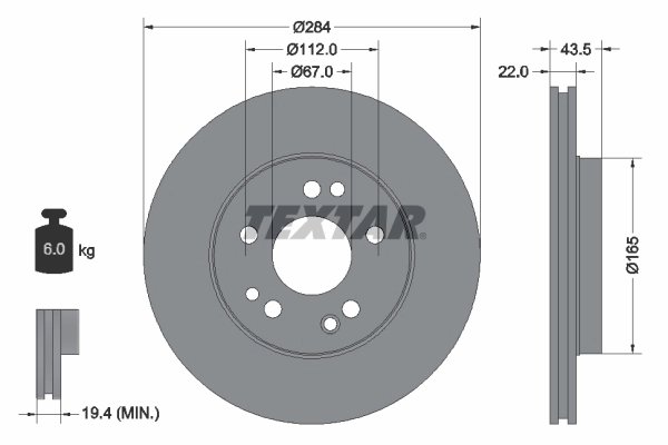 DISC FRANA TEXTAR 92031900 - Compatibil cu MERCEDES-BENZ