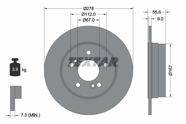 DISC FRANA TEXTAR 92032703 - Compatibil cu CHRYSLER, MERCEDES-BENZ