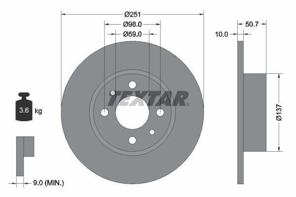 Disc frana Textar 92034203