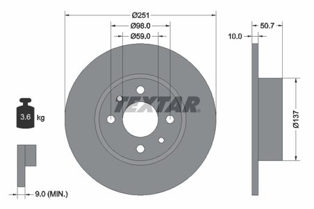 Disc frana Textar 92034203