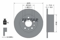 DISC FRANA TEXTAR 92032600 - Compatibil cu MERCEDES-BENZ