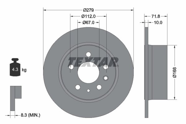 DISC FRANA TEXTAR 92032600 - Compatibil cu MERCEDES-BENZ
