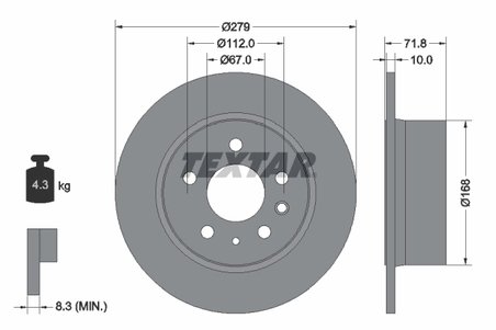 DISC FRANA TEXTAR 92032600 - Compatibil cu MERCEDES-BENZ