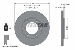DISC FRANA TEXTAR 92035600 - Compatibil cu FORD AUSTRALIA, NISSAN