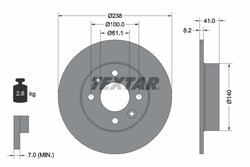 DISC FRANA TEXTAR 92036003 - Compatibil cu RENAULT