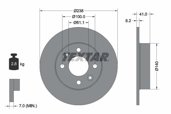 Disc frana Textar 92036003