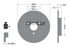 DISC FRANA TEXTAR 92038500 - Compatibil cu CITROEN, MEGA, PEUGEOT, PROTON