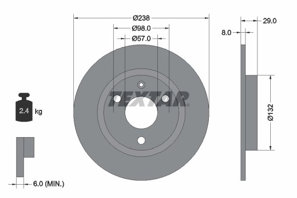 Disc frana Textar 92038500