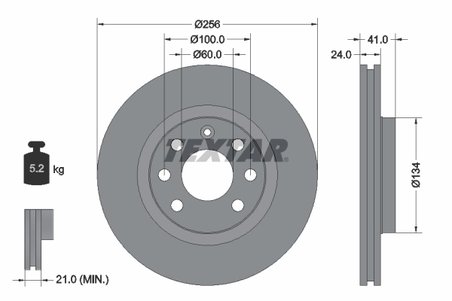 DISC FRANA TEXTAR 92039203 - Compatibil cu CHEVROLET, DAEWOO, FSO, HOLDEN, LOTUS, OPEL, VAUXHALL, ZAZ