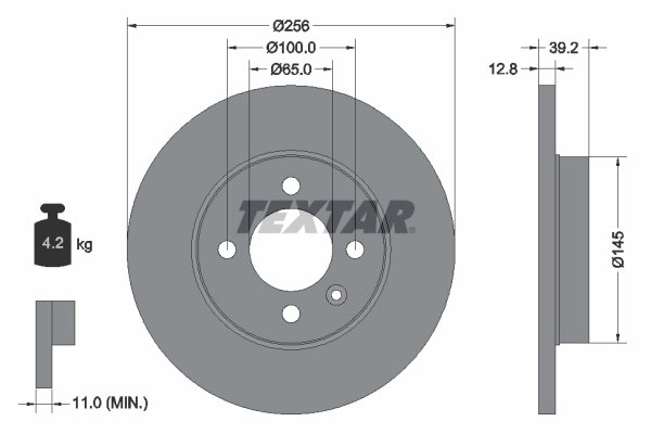 DISC FRANA TEXTAR 92041703 - Compatibil cu CHERY, SEAT, VW, VW (FAW)