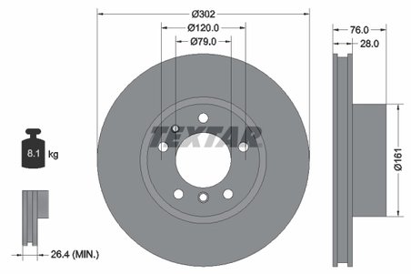 DISC FRANA TEXTAR 92042400 - Compatibil cu BMW
