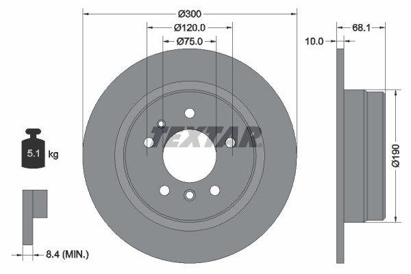 DISC FRANA TEXTAR 92042600 - Compatibil cu BMW